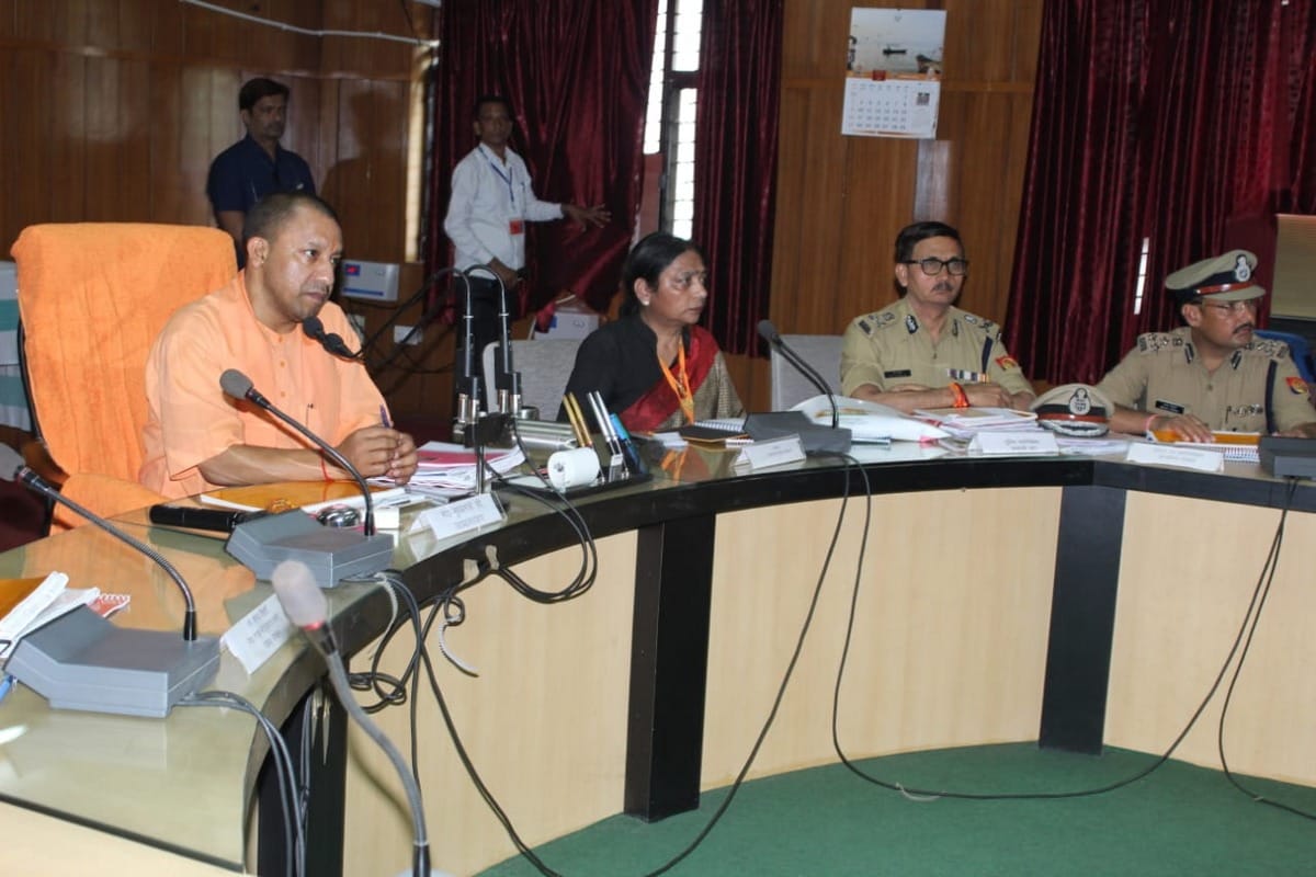 cm yogi aditynath for review development worksin azamgarh