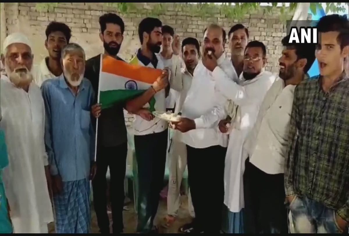 shami took hattrick against afghanistan, Mohammad Shami Family and friends of celebrate in Amroha