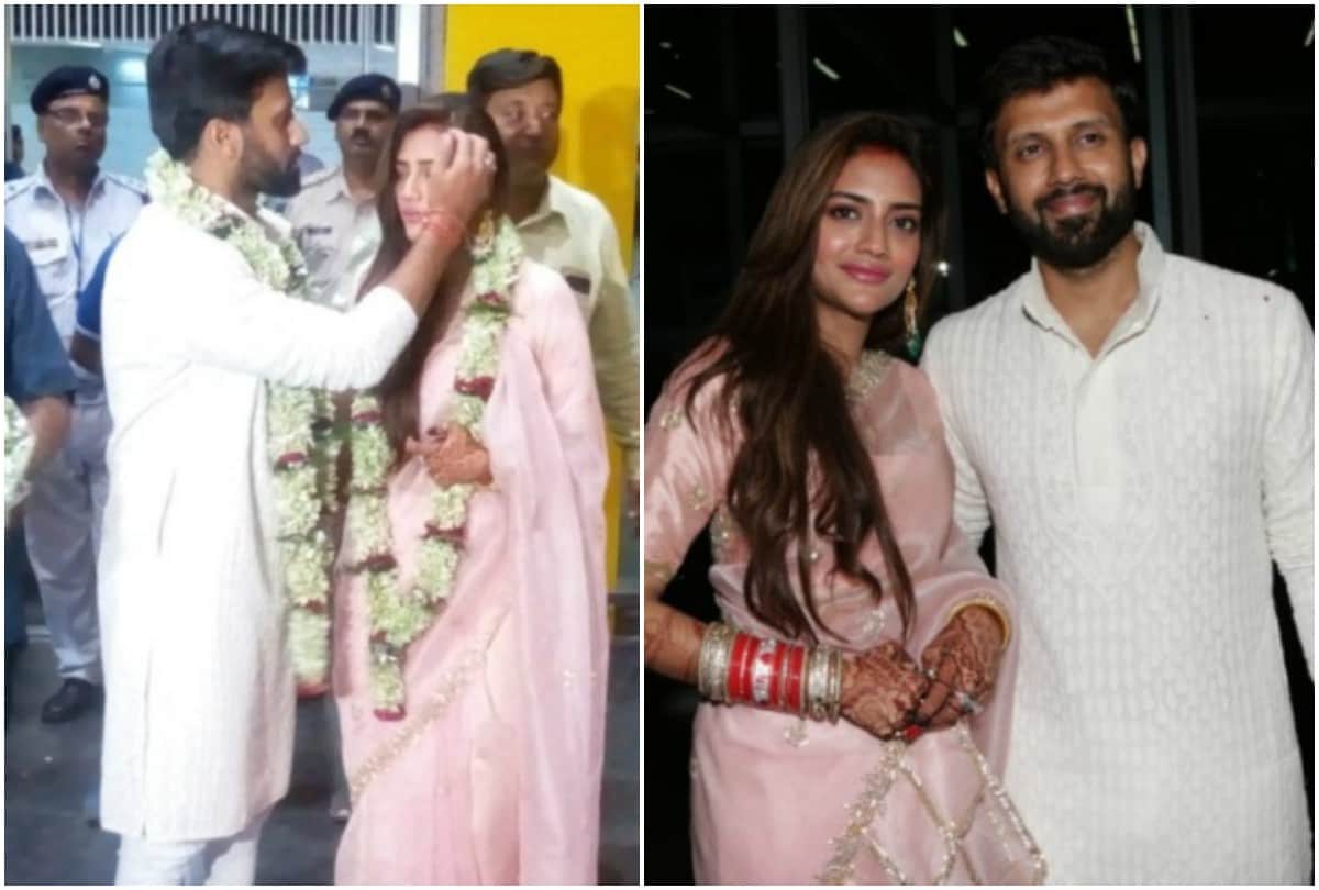 After wedding actress and TMC MP Nusrat Jahan back to Indian spotted with Husband at Kolkata Airport