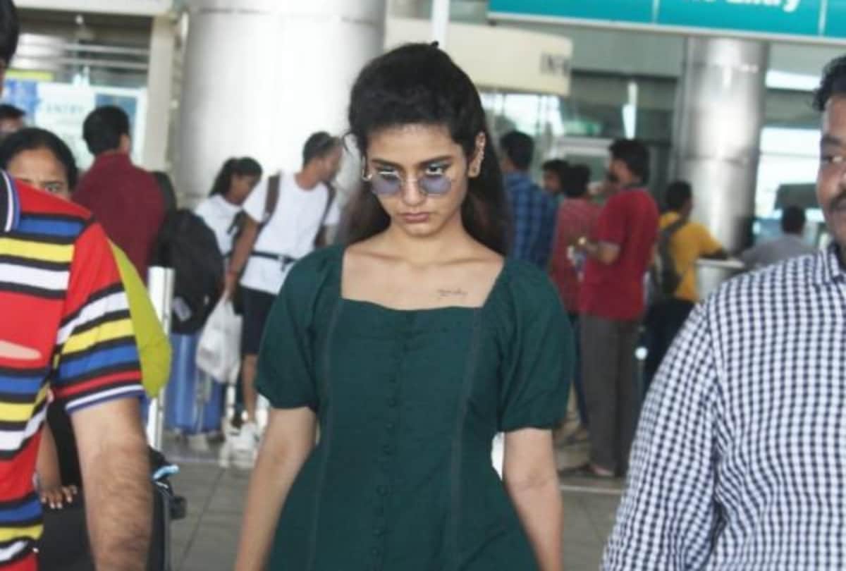 priya prakash airport look viral first time she spotted in no make up look