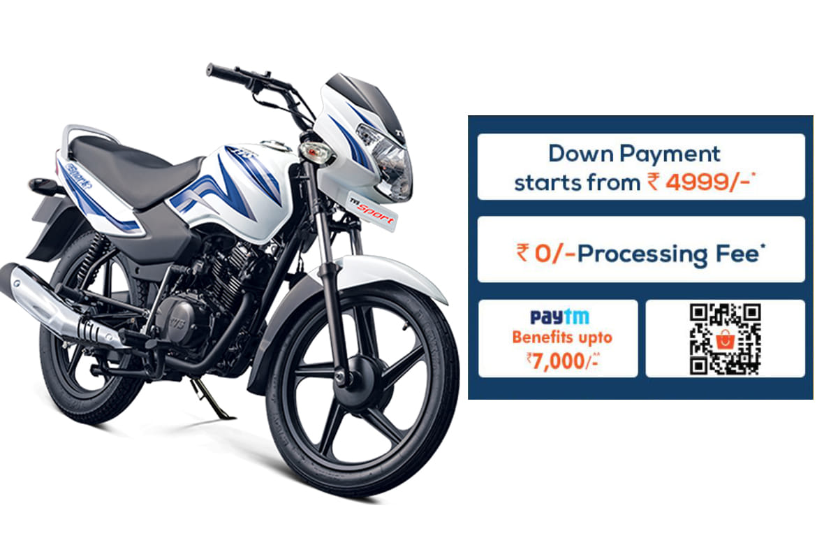 Pay Rs 4999 and take home TVS Sport and Mileage 95kmpl