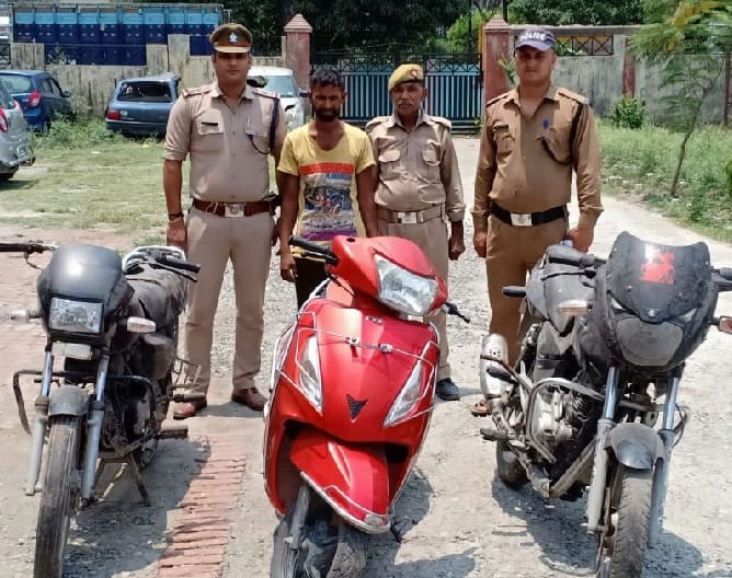 A youth arrested with stolen scooters and bikes