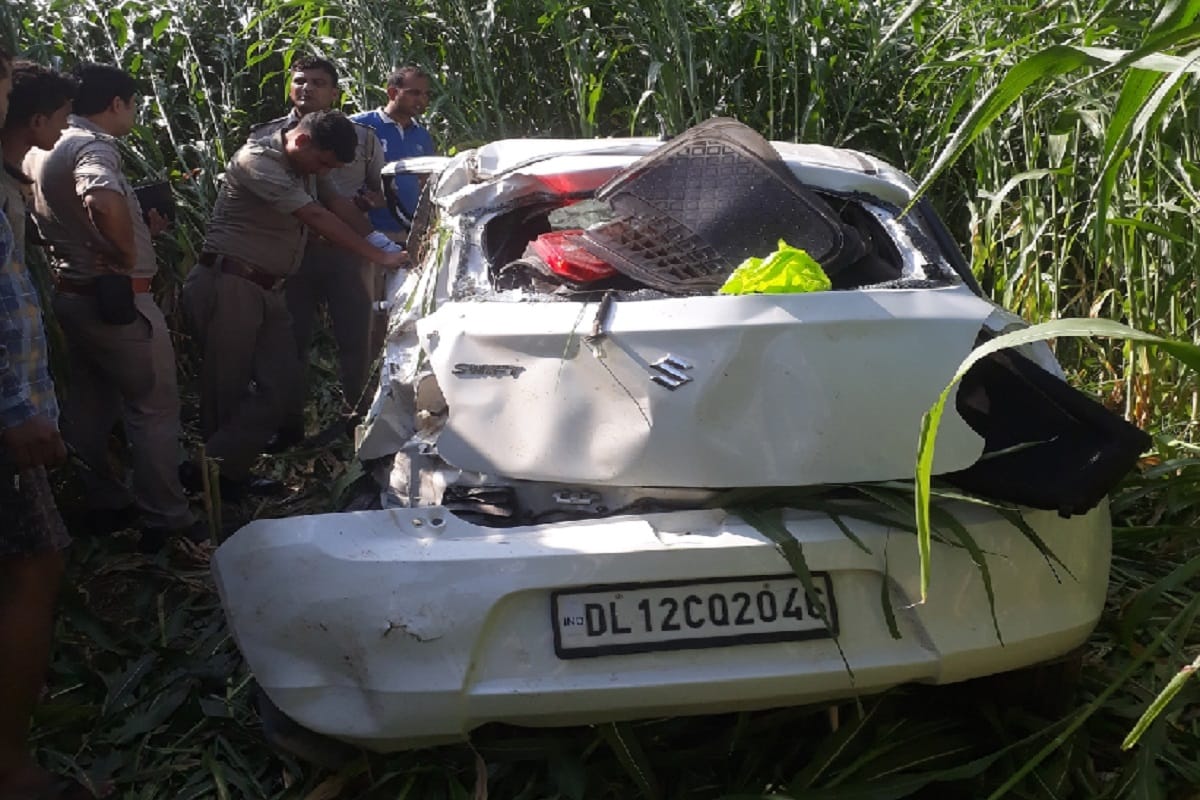 Seven peoples including children injured in car accident at Muzaffarnagar city of Uttar Pradesh