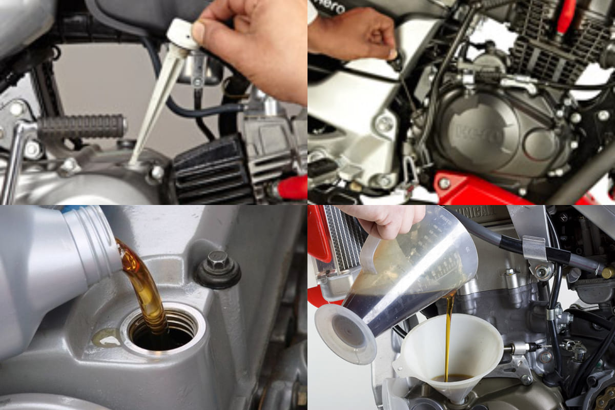 How to check engine oil level in motorcycle and know top up process
