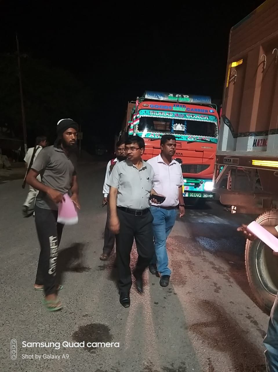 Overloaded ballast caught six trucks and dumpers