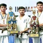 कराटे खिलाड़ी विवेक यादव, गौरवेंद्र सिंह, अभिनव गुप्ता।