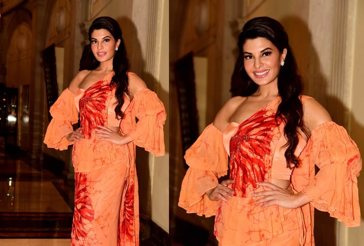 Jacqueline Fernandez looks gorgeous in orange and red saree