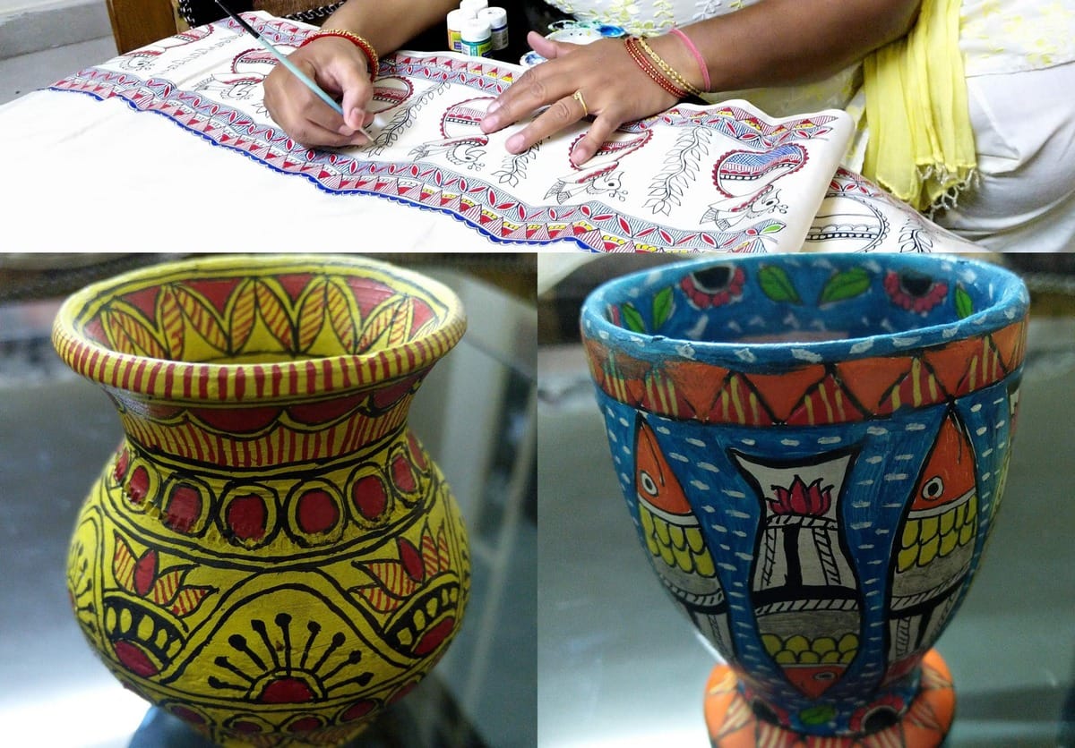 Madhubani art from mithila by bahinapa foundation in varanasi