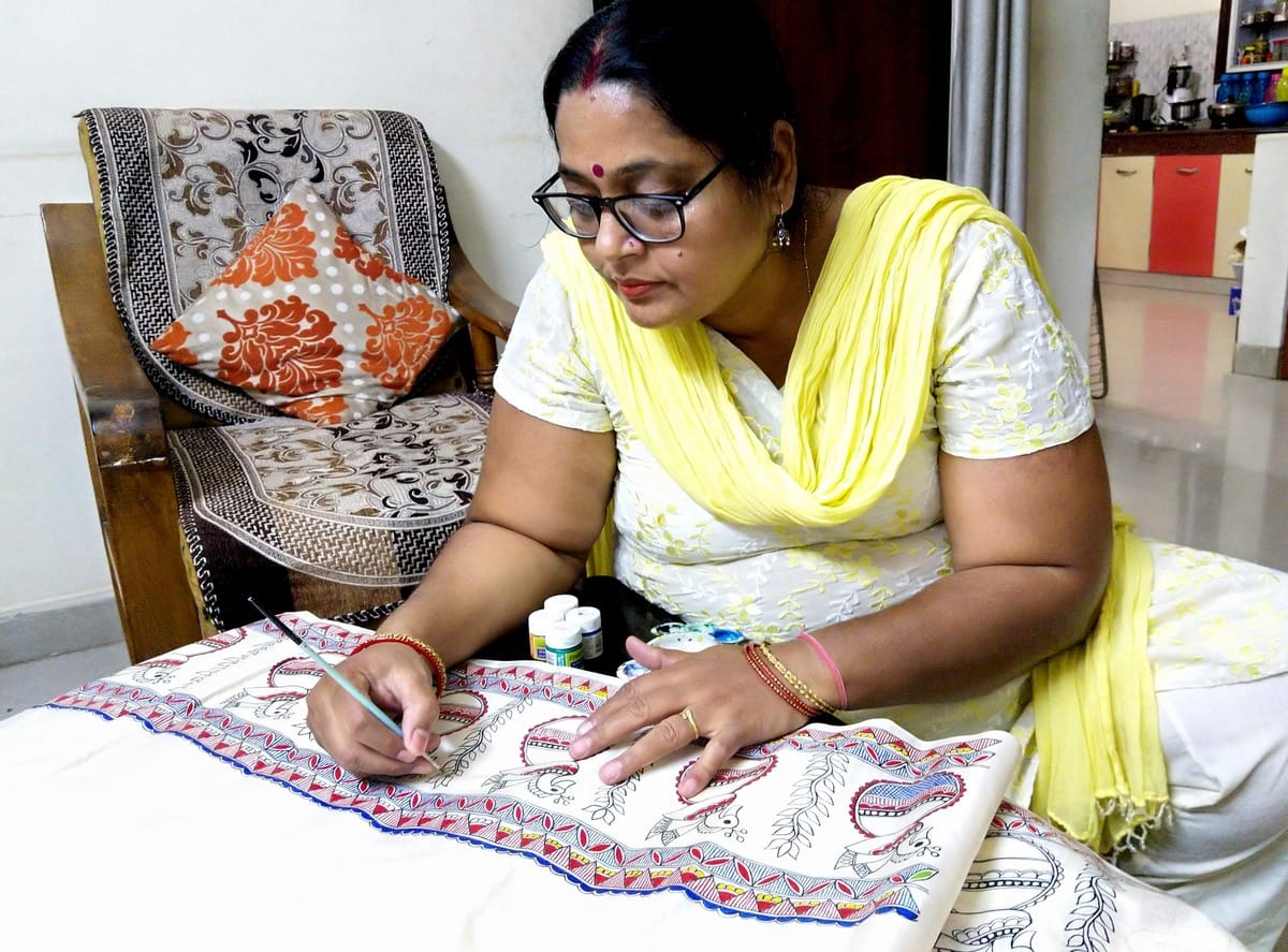 Madhubani art from mithila by bahinapa foundation in varanasi