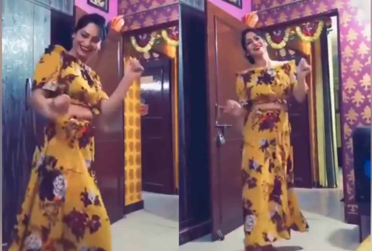 yellow saree officer dance video viral on sapna choudhary song