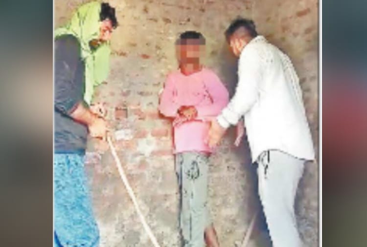 schedule caste boy beaten by people, video viral