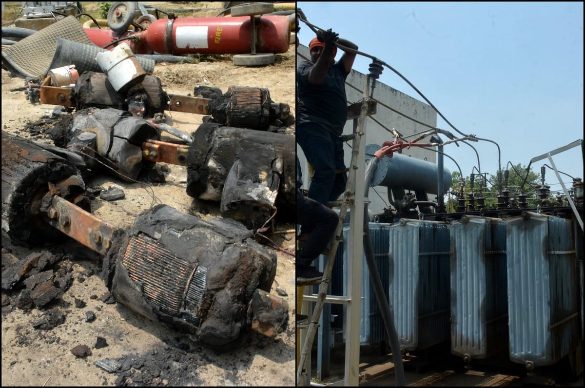 blast in Power sub station electric supply stop in varanasi sarnath