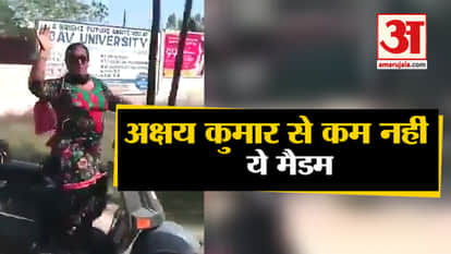 woman stunts on scooter viral video