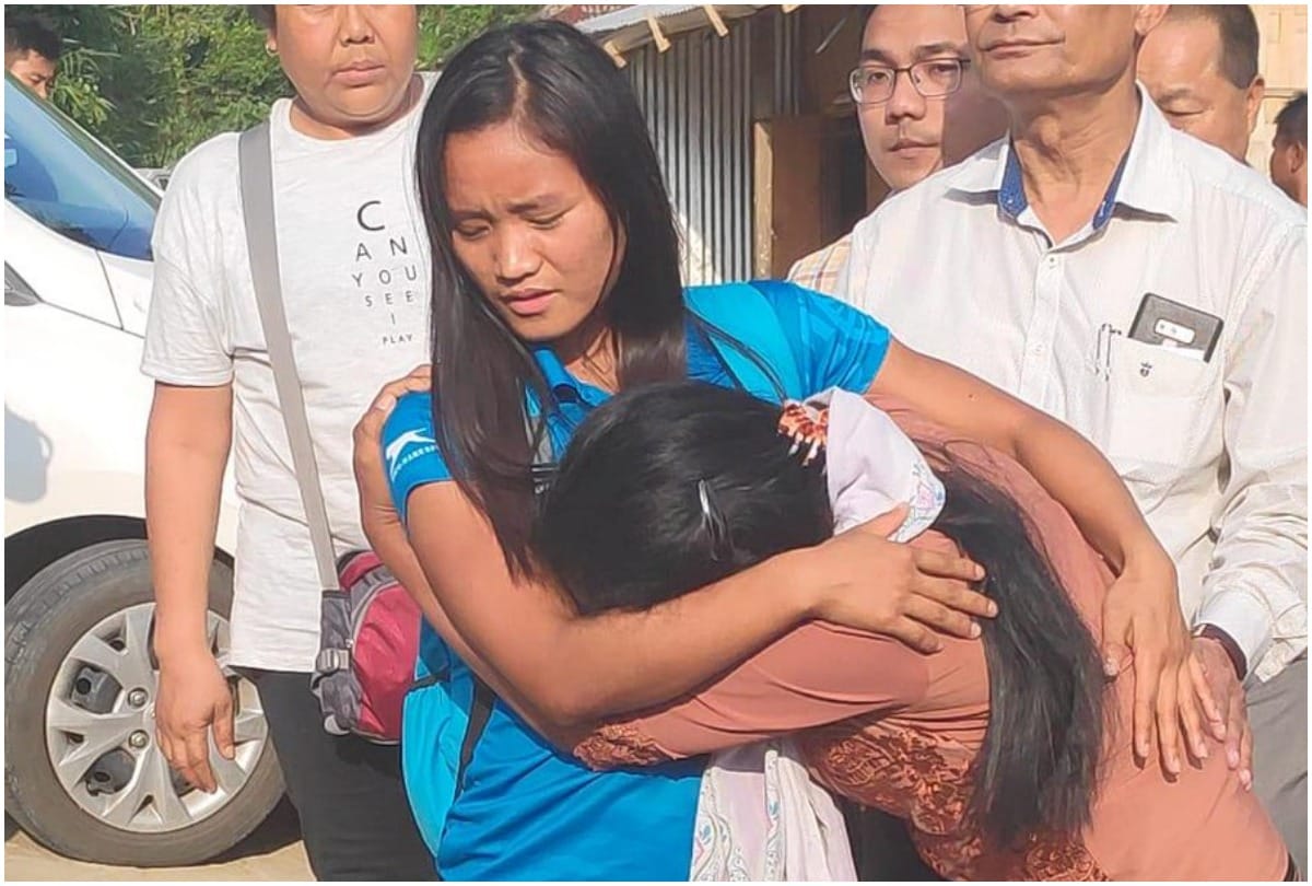 Lalremsiami, a member of Indian women's team reached her village in Kolasib dist Mizoram
