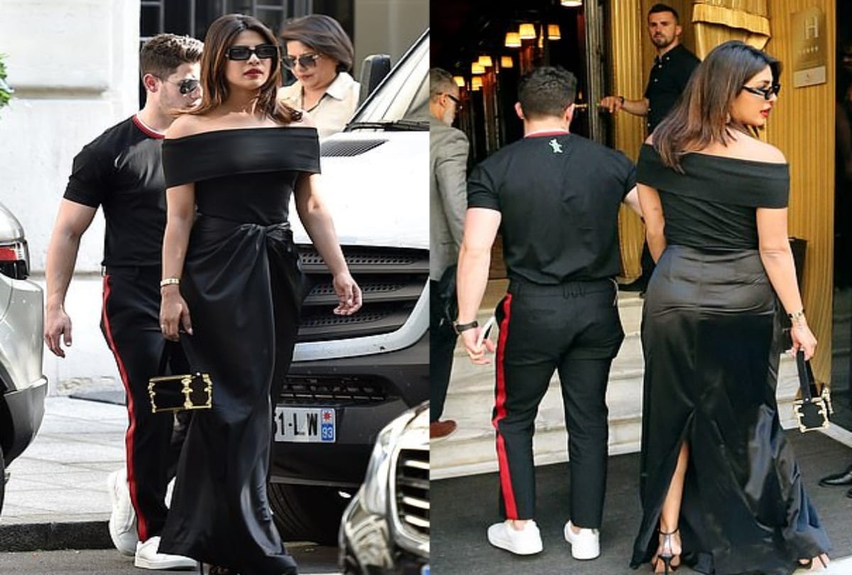 Priyanka Chopra New Look Makes Heads Turn in a Stunning Off shoulder black satin gown, See Photo