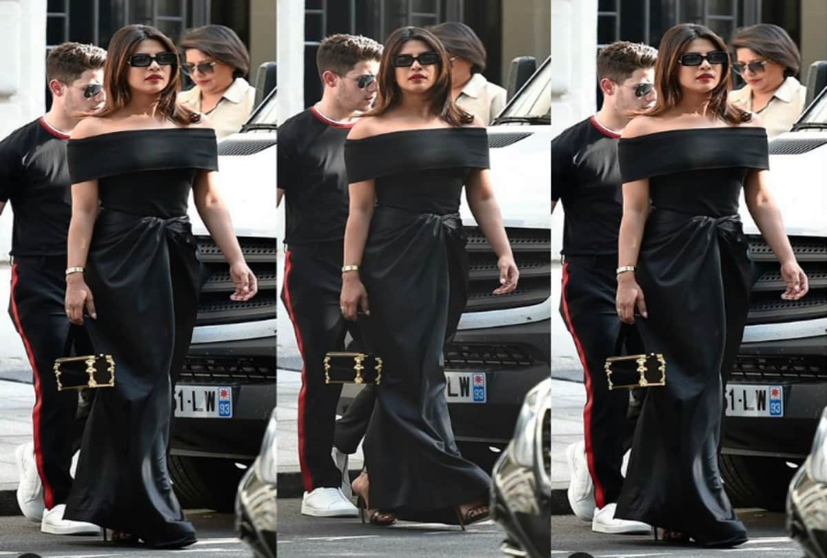 Priyanka Chopra looks stunning in plunging neckline dress in France with Nick Jonas