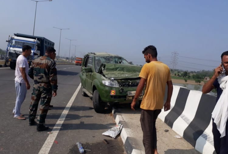 Indian Army SUV Car Crushed two boys at ambala yamunanagar road