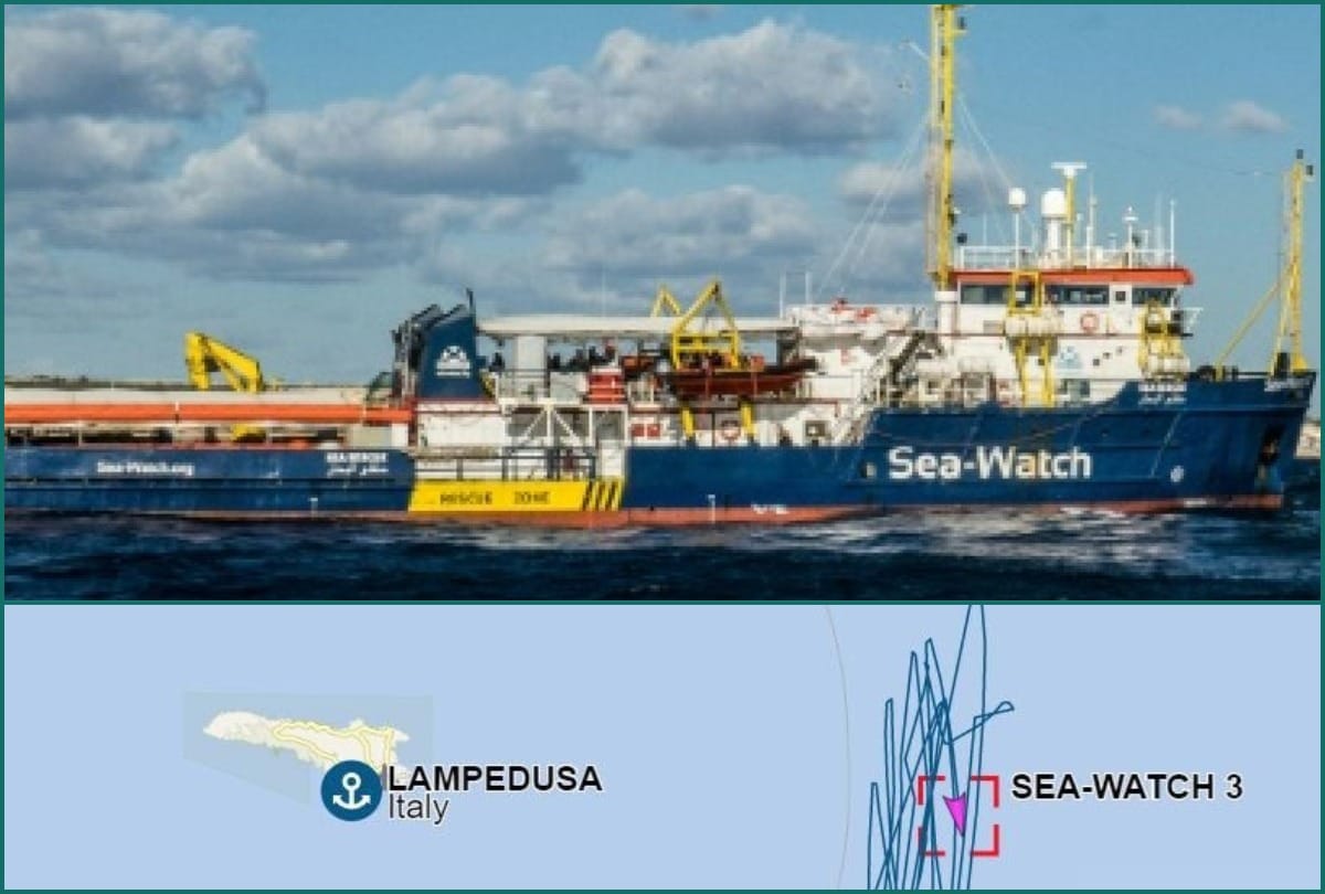 Sea Watch Ship with 42 migrants aboard enters Italy waters defies Interior ministerSalvini,