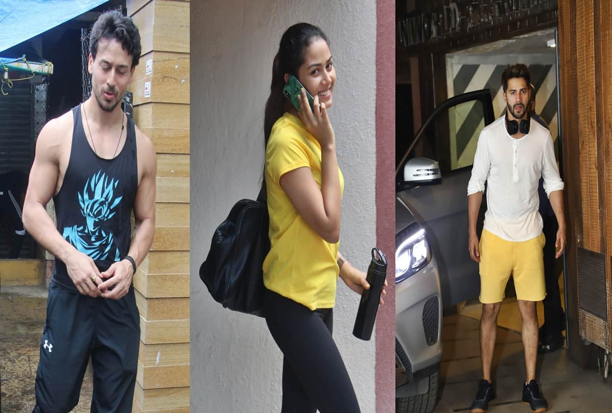 Bollywood celebs Spotted at Gym Tiger Shroff Daizy Shah Varun Dhawan georgia andriani mira rajput