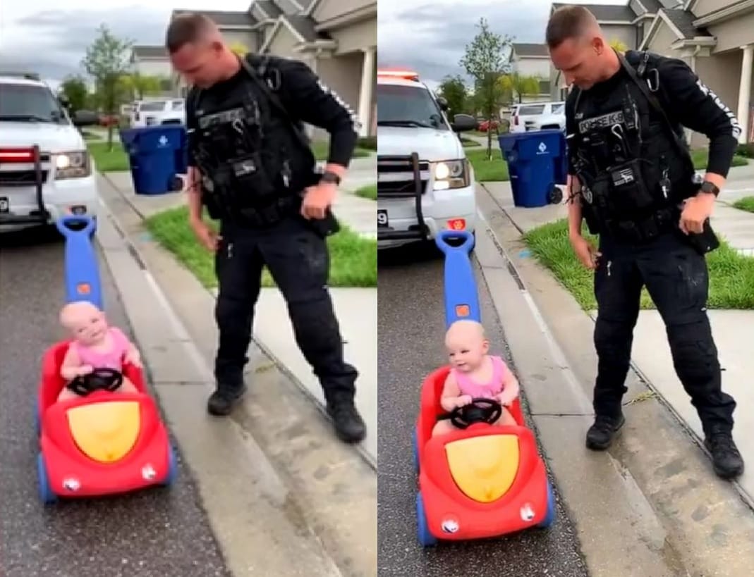 orlando police officer asked the licence and registration, when toddler was driving