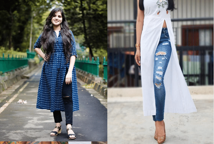 Cotton Rayon Modern short kurti design for jeans 2022 Size L
