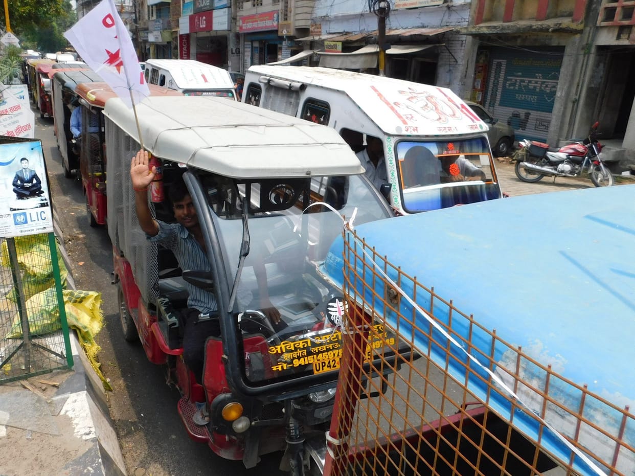 E-rickshaw driver protest