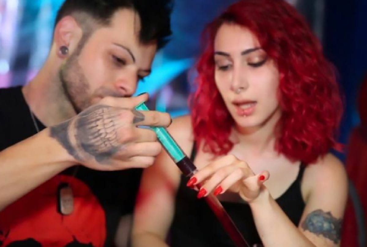 Italy Couple Drinks each others Blood to Show commitment
