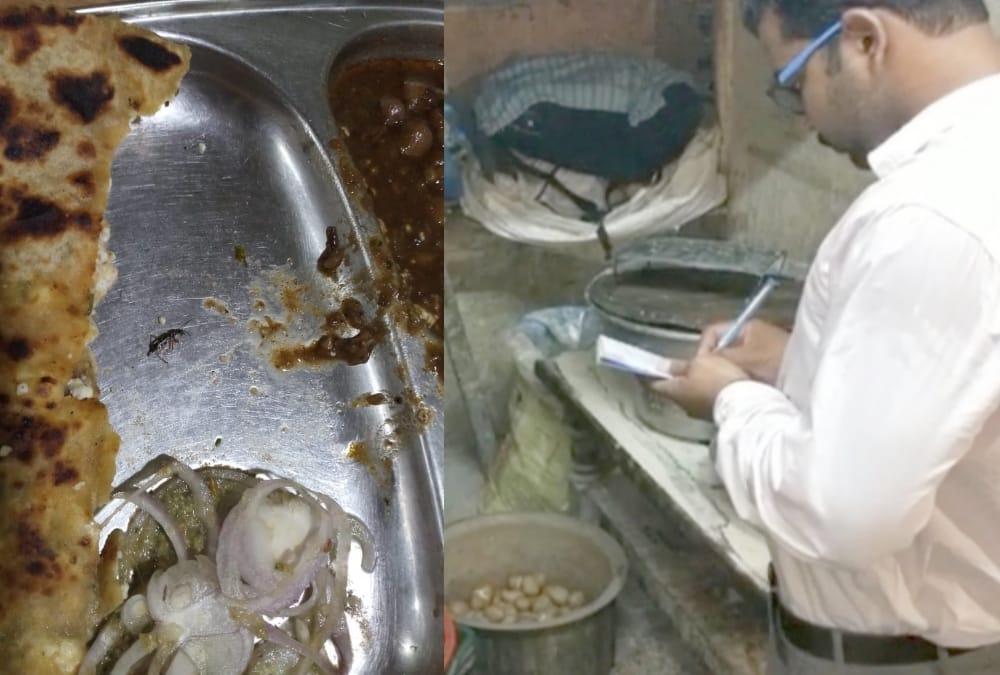 Cockroach in paratha of Shere Punjab Dhaba.