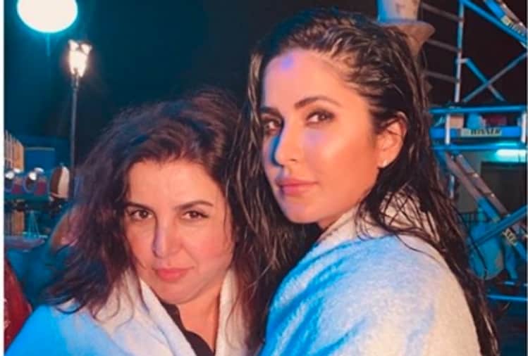 katrina kaif share her towel series next photo with farah khan from the set of suryavanshi