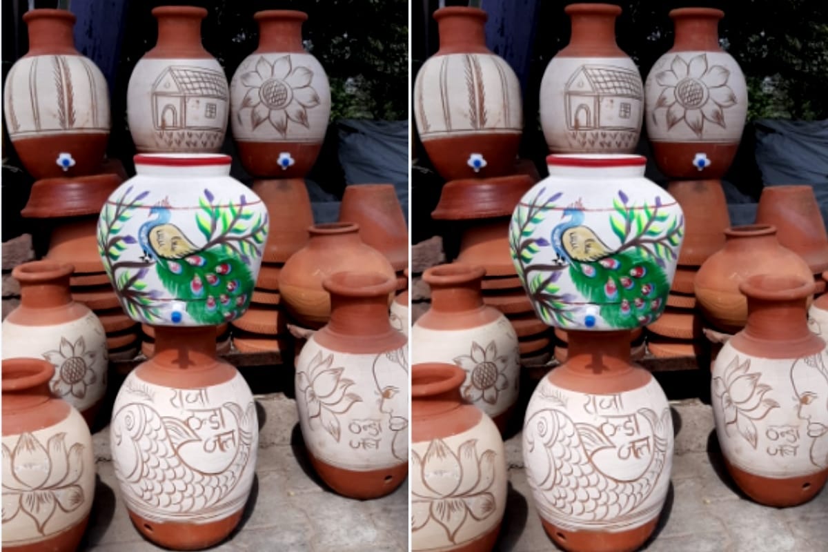 Clay pots Matka and surahi are becoming center of attraction in summer season