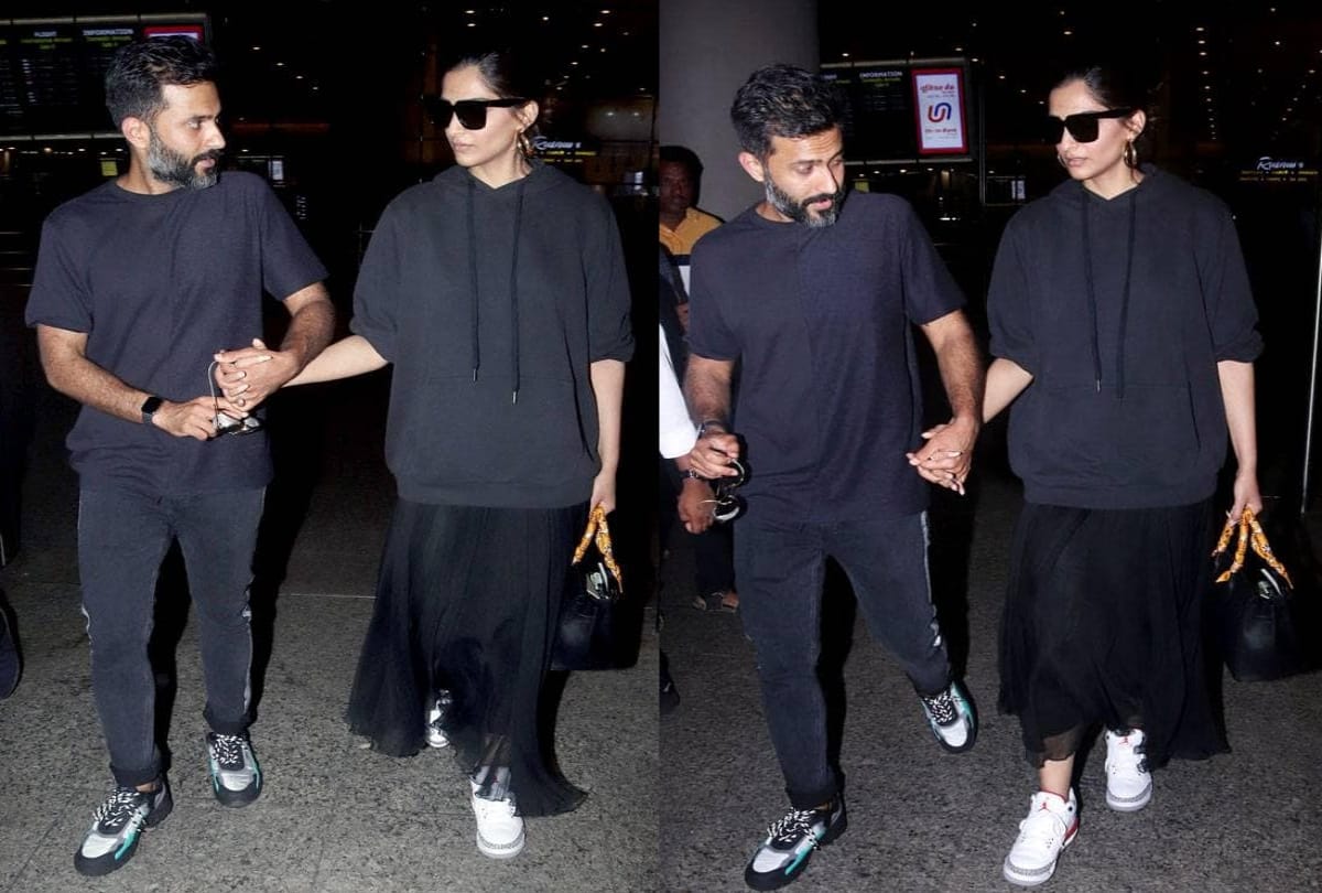 Sonam Kapoor Anand Ahuja colour co ordinated airport looks Social Media Users Trolled Her