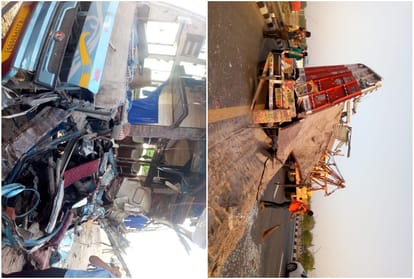 Agra Lucknow Expressway News: Road Accident on Agra Lucknow Expressway between bus and truck