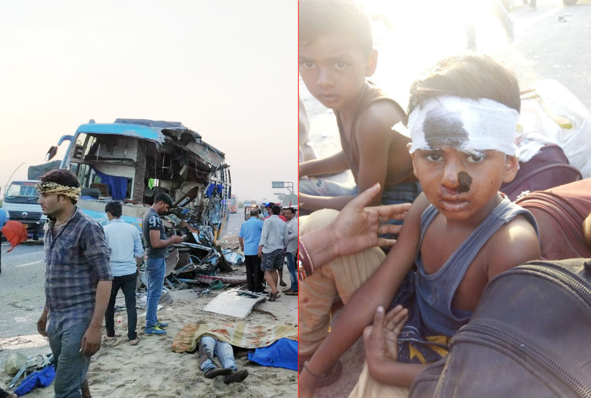 seven people killed in bus accident on agra lucknow expressway
