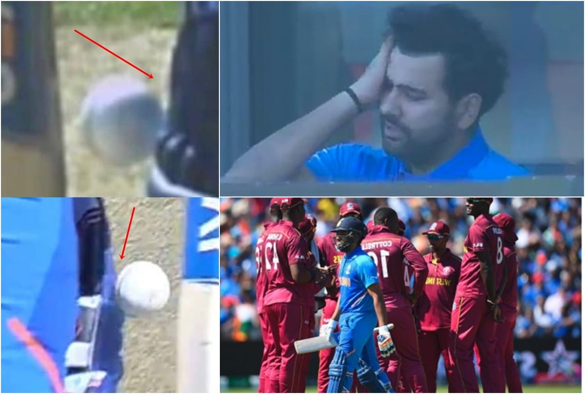 rohit sharma shares picture suggesting he was not out against Windies in world cup 2019
