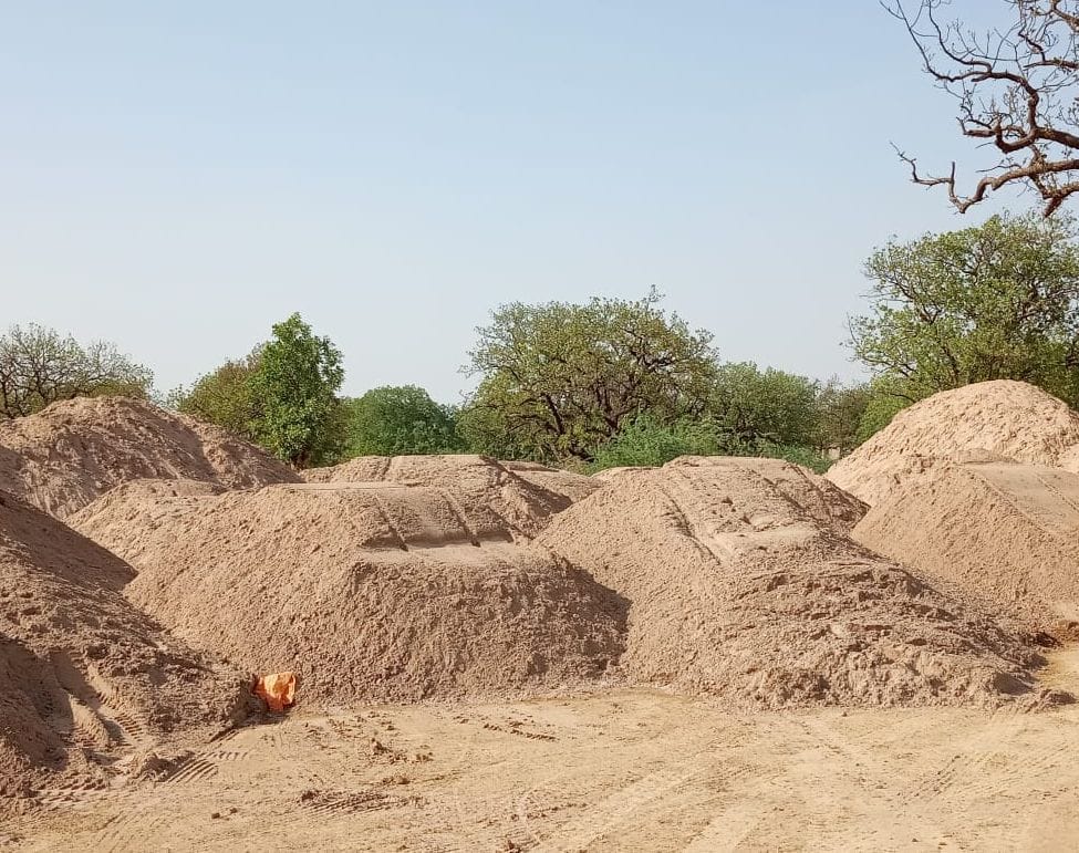 dumped sand before the closing of mining