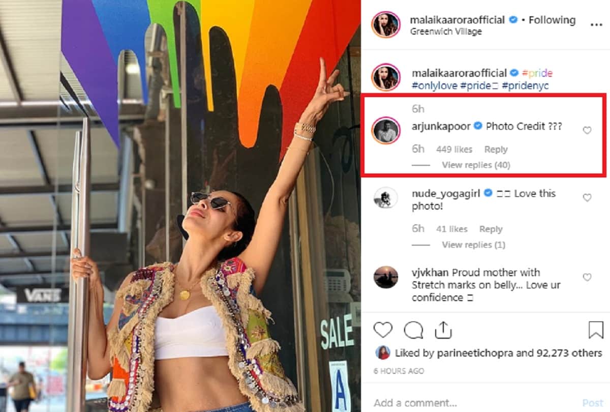 Malaika Arora new picture from Newyork Arjun Kapoor asking for photo credit