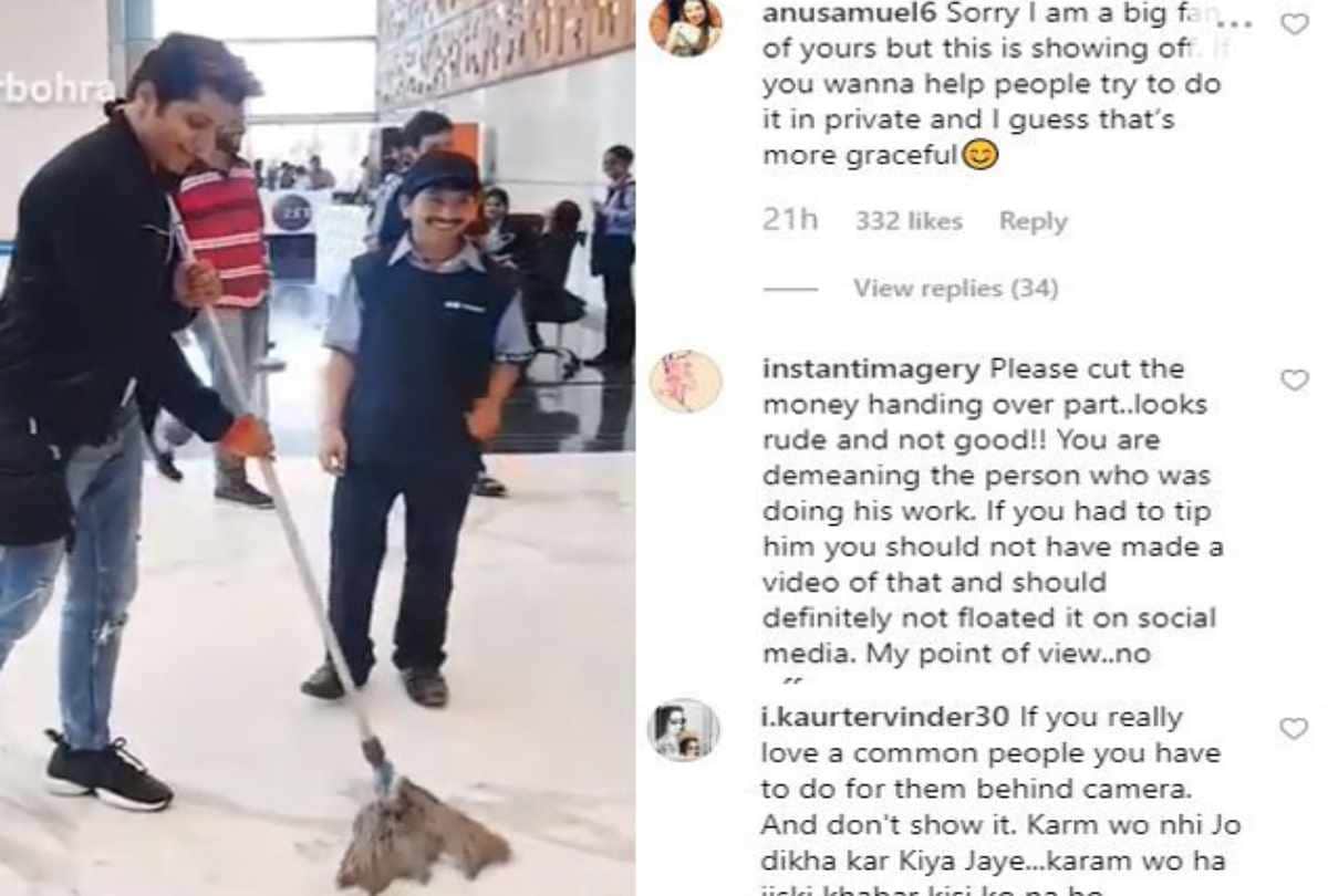 karanvir bohra gave money to sweeper people troll him