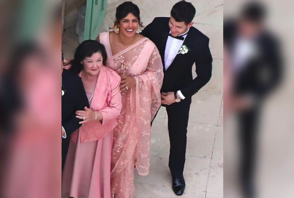 priyanka chopra wore saree in joe jonas and sophie turner marriage