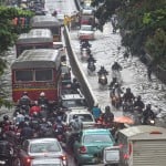 बारिश की वजह से लगा जाम