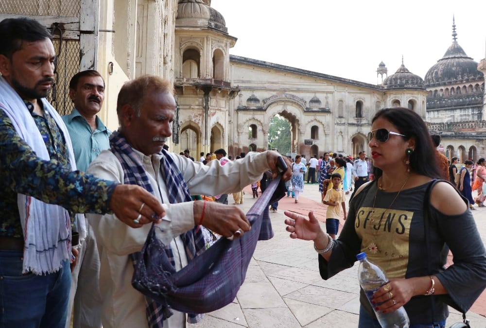 Only people in decent clothes are allowed to come in Imambara in Lucknow.