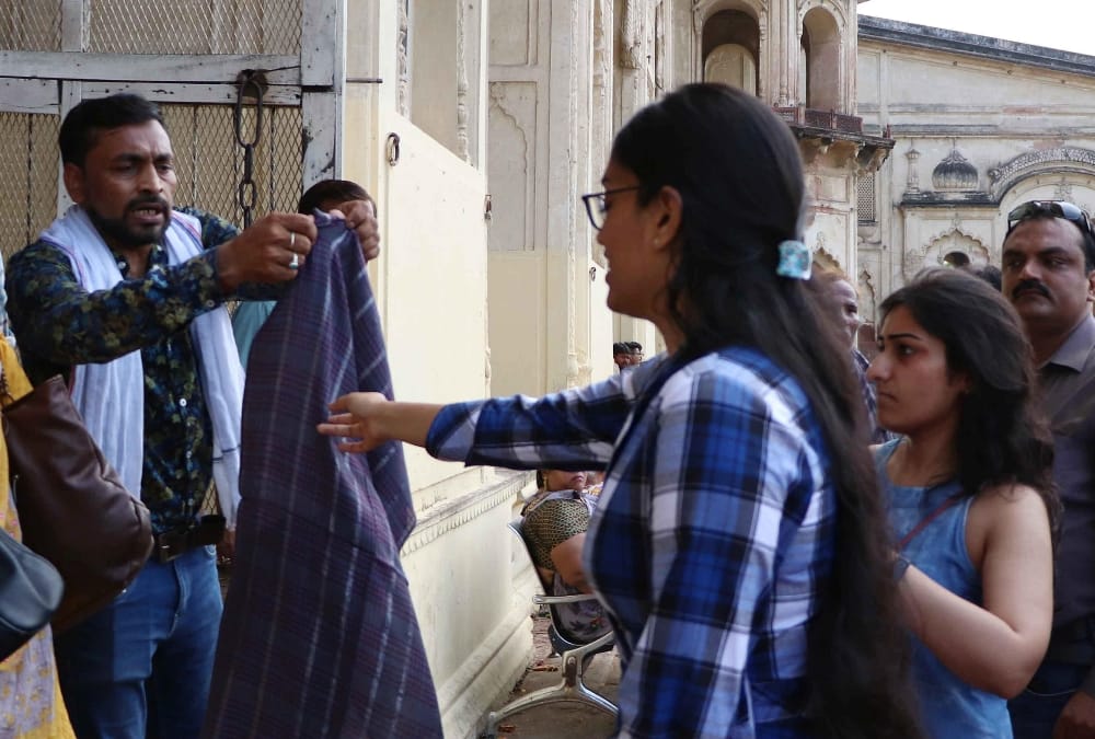 Only people in decent clothes are allowed to come in Imambara in Lucknow.