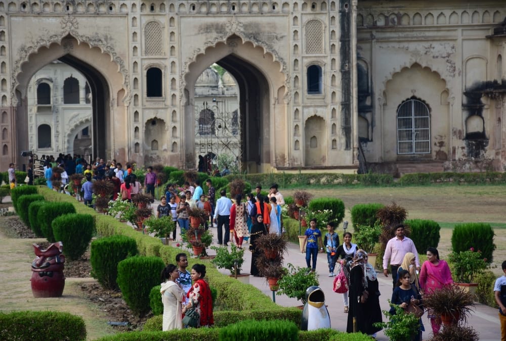 Only people in decent clothes are allowed to come in Imambara in Lucknow.