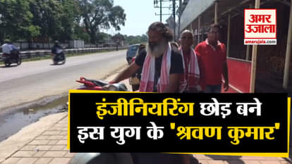 Mysuru man travelling to various holy places with his 70-year-old mother on scooter