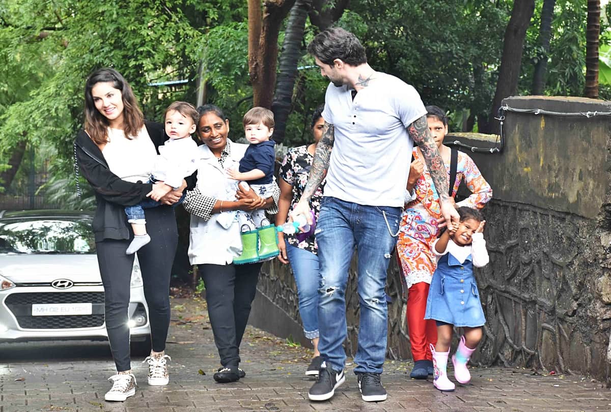 Sunny Leone setting up family goals by Spending time With Family
