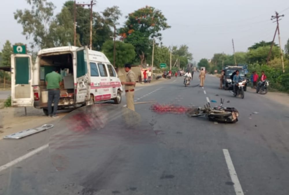 A truck trampled two bike riders in Raebareli.