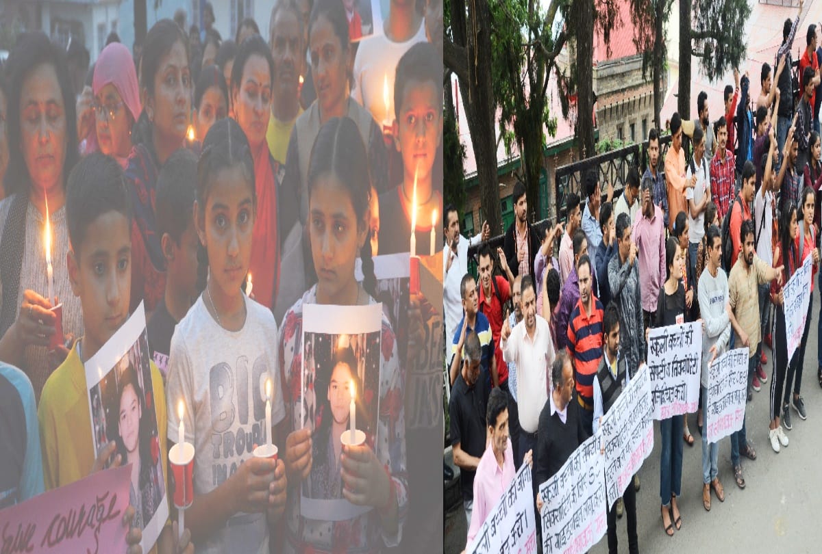 Student Parent Forum protest over shimla bus accident and candle march in khalini