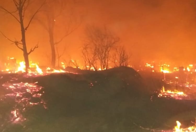 Slum Huts Catches Fire In Hoshiarpur Of Punjab