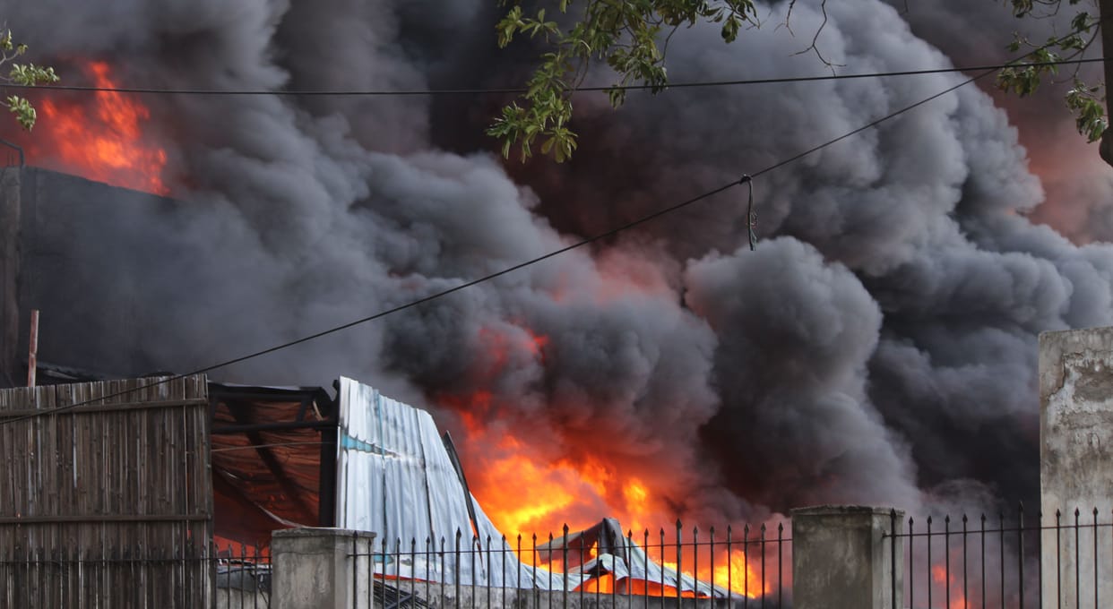 fire in two factories in Nodia