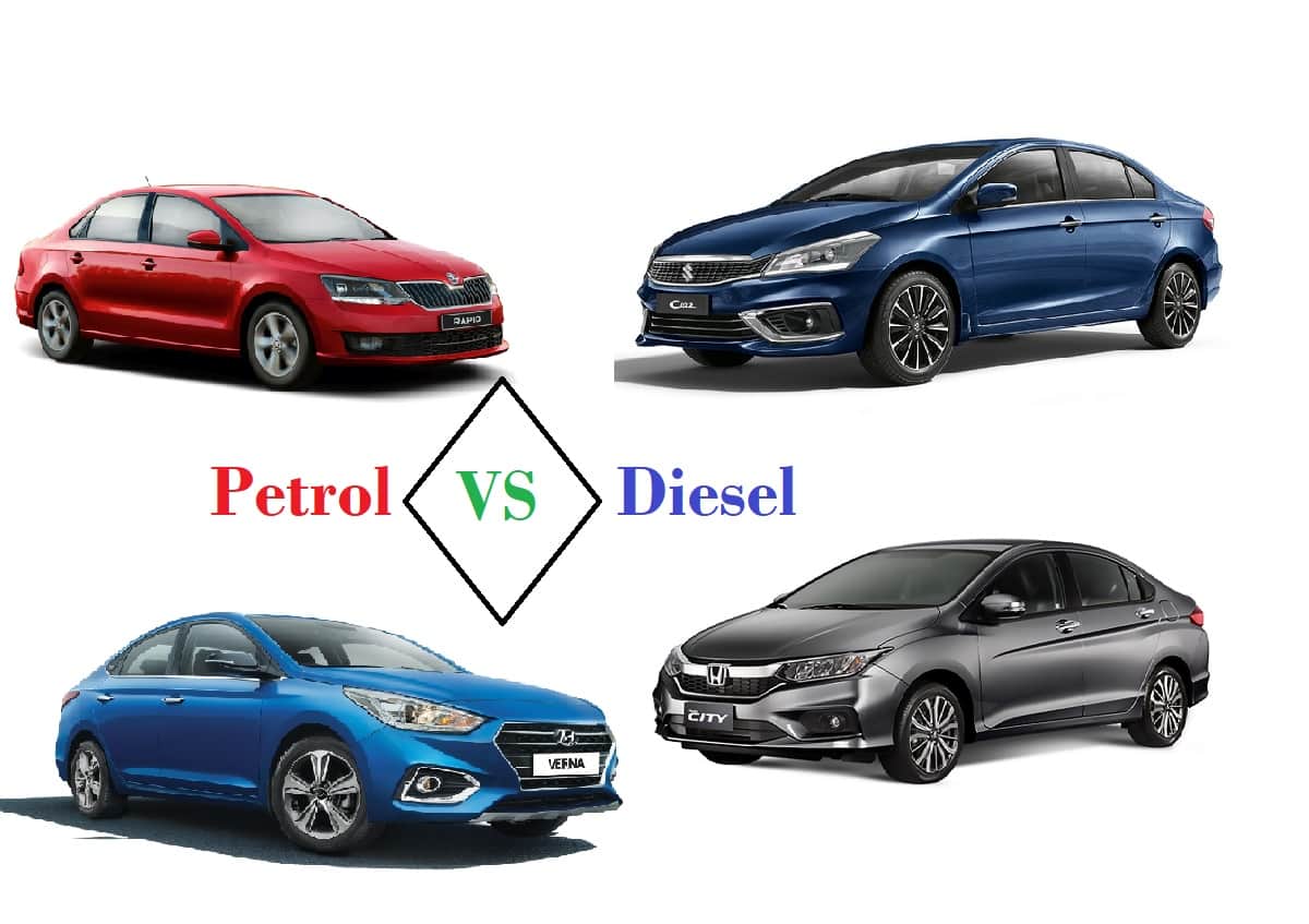 diesel vs petrol engine sales trend of top sedan cars in india