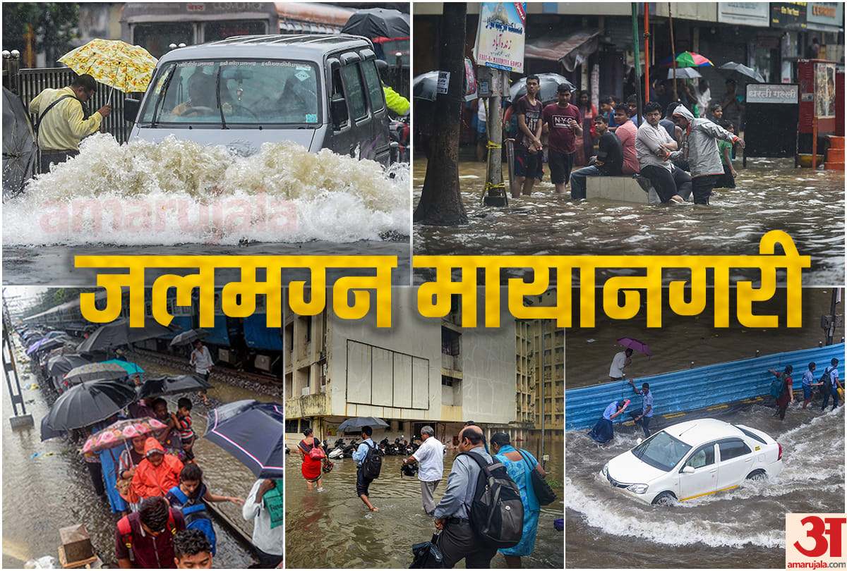 Heavy rainfall in Mumbai, water logging on railway tracks and roads
